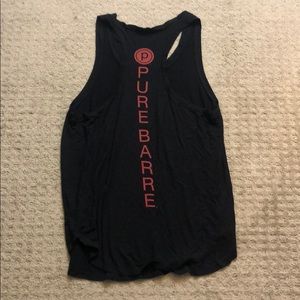 Pure Barre Black Tank Top with Red Logo